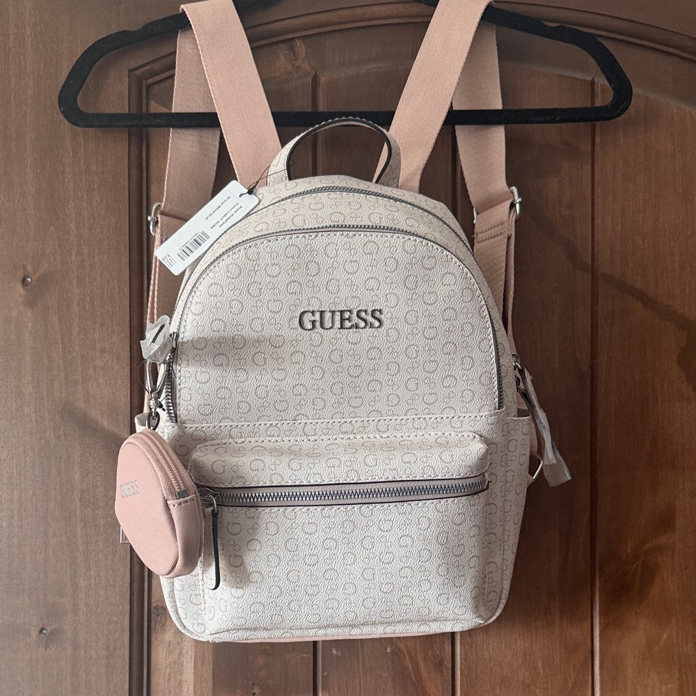 GUESS Light Pink Monogram Backpack